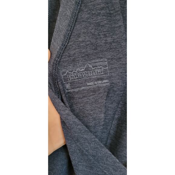 Patagonia Dress Sz Medium Blue Crossover Wrap Back Ruching Tank - Picture 5 of 6